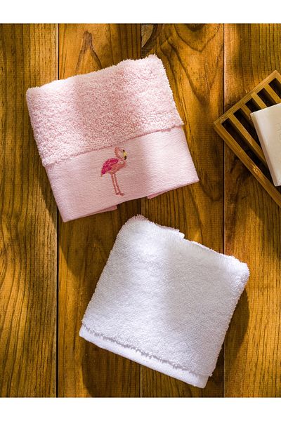 LC Waikiki Bestickte Baumwollhandtücher im 2er-Pack, 30 x 50 cm