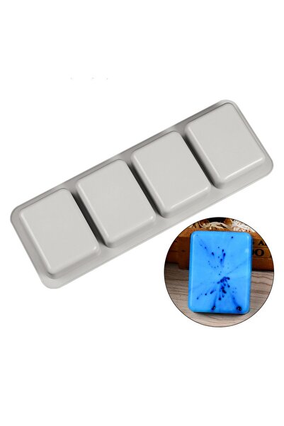 adarya 4 Lü Dikdörtgen Silikon Sabun Mum Kalıbı