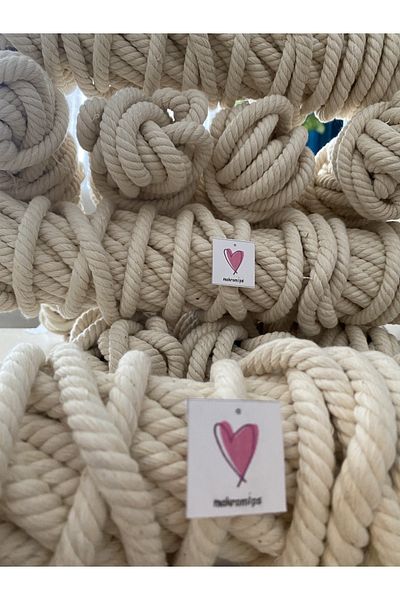 Makromİps MAKRAMEE ROPE - 10mm 1kg (±50gr) Στριφτό και στριφτό βαμβακερό σχοινί Κουρτίνα αιώρας κούνιας