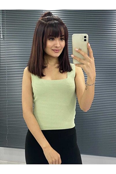 anne moda ankara Квадратний комір з горизонтальною смужкою