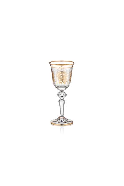 Decorium Florance 24 Ayar Altın Yaldızlı 70 ml 6 Parça Cam Likör Kadehi 9-010...