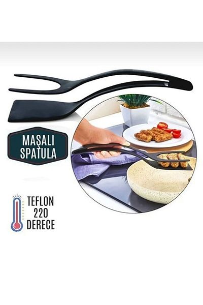 YDGR Fireproof Non-Stick Spatula with Teflon Tongs