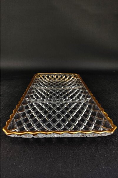 Digithome Cam Servis Ve Sunum Tabağı Gold Yaldızlı 37,5 Cm – St.kfs.630 C320.035