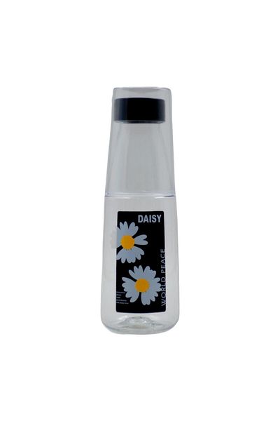 BottleBoss Daisy Patterned Water Bottle with Colorful Cup and Leak Proof Lid 500 ml