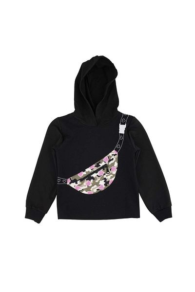best kids Girl's Black Hooded Sweatshirt