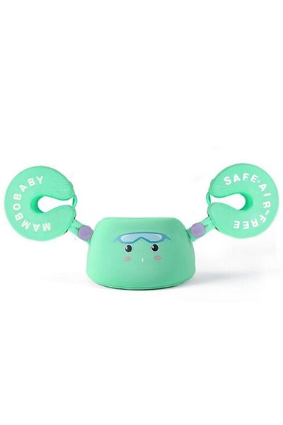 Schulzz سترة نجاة/سترة نجاة للسباحة للأطفال/الرضع باللون الأخضر من Mambobaby - حلقة ذراع للأطفال باللون الأخضر