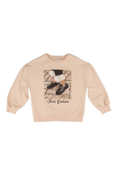 best kids Girl Beige Printed Sweatshirt