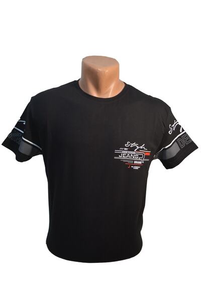 MASTIFF Erkek Siyah Renk Jeans Yazılı Tişört