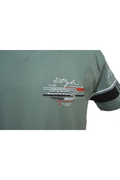 MASTIFF Erkek Yeşil Renk Jeans Yazılı Tişört