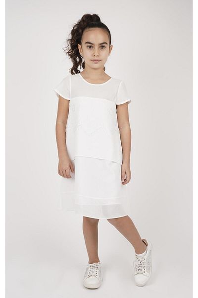 best kids Girl's White Lace Detailed Dress