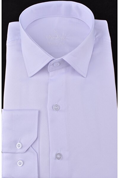 VERKALUX قميص VR23-MICRO SATIN SLIMFIT بأكمام طويلة / أبيض / XL