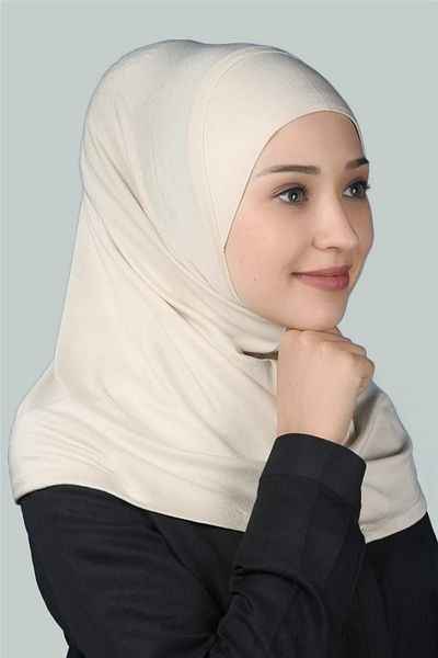 Altobeh Έτοιμο τουρμπάνι πρακτικό κασκόλ Hijab Hijab - Πανί προσευχής - Κρέμα