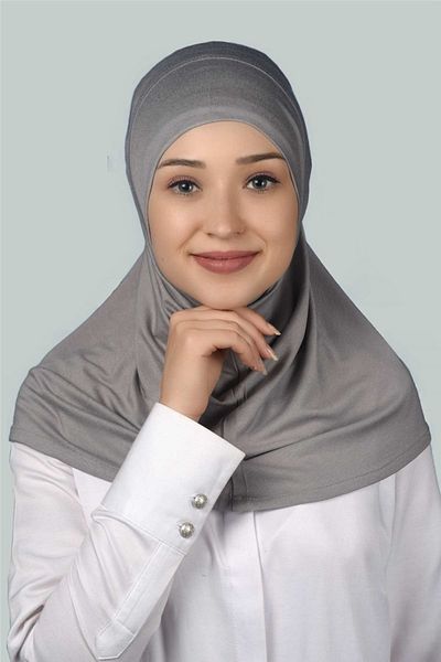 Altobeh Έτοιμο τουρμπάνι πρακτικό κασκόλ Hijab Hijab - Πανί προσευχής - Γκρι