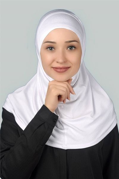 Altobeh Έτοιμο τουρμπάνι πρακτικό κασκόλ Hijab Hijab - Πανί προσευχής -λευκό