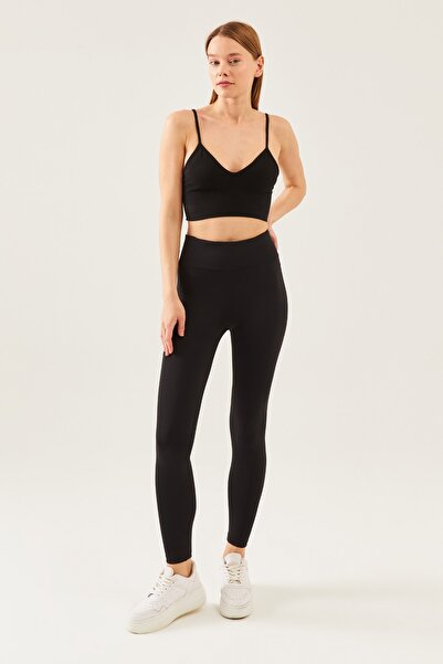 schlank Ženske crne Visok struk široke Kaiš Oblikuje figuru tajice