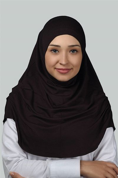 Altobeh Έτοιμο τουρμπάνι Shirred Πλισέ Πρακτικό Κασκόλ Hijab Hijab - Πανί Προσευχής - Σκούρο Καφέ