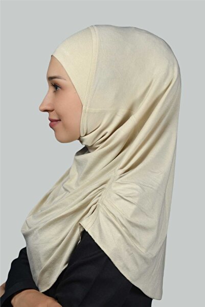 Altobeh Έτοιμο τουρμπάνι Shirred Πλισέ Πρακτικό Φουλάρι Hijab Hijab - Πανί Προσευχής - Κρέμα