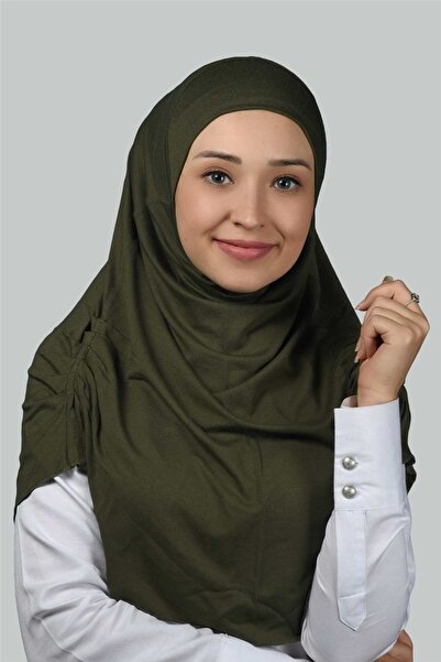 Altobeh Έτοιμο τουρμπάνι Shirred Πλισέ Πρακτικό Φουλάρι Hijab Hijab - Πανί προσευχής - Χακί