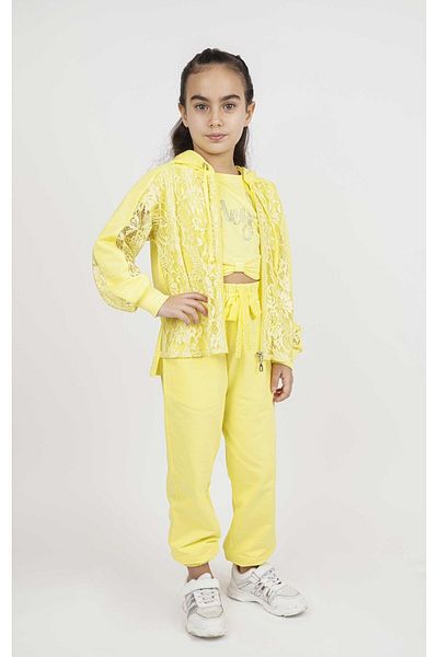 best kids Girl's Yellow Hooded Sweatshirt