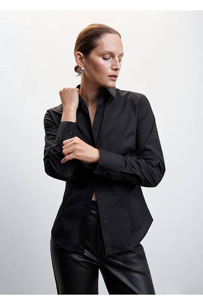 MANGO Woman Основна памучна риза