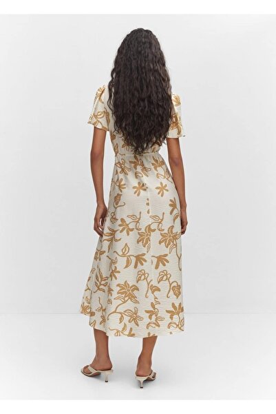 MANGO Woman Desenli Cut-out Detaylı Elbise