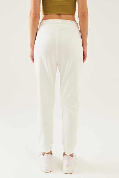 schlank Γυναικείο πλεκτό παντελόνι Jogger με λευκό ελαστικό πόδι