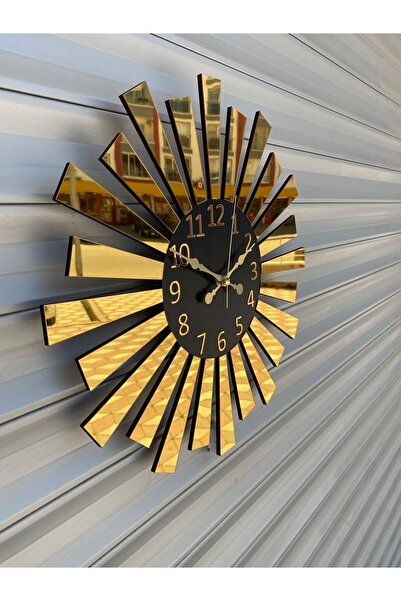 Pey Aksesuar Aynalı Pleksi Piyano Model Sayılı Ev Hediyelik Duvar Saati