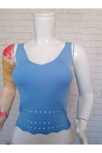 anne moda ankara Decolteu în V, șase ajurate tricotaje de calitate 1 tricotate 50% bumbac 50% acril, crop