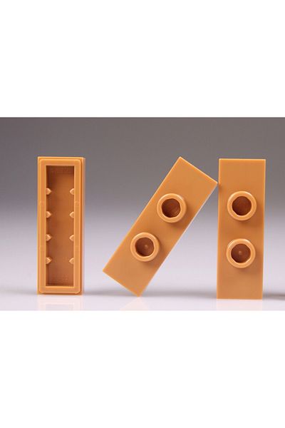 LEGO Accessory Plate Modified 1 x 3 Jumper Light Brown Tiles Brick 4 pieces to send