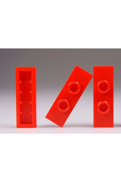 LEGO Custom Accessory Plate Modified 1 x 3 Jumper Red Tiles Brick 4 pieces to send