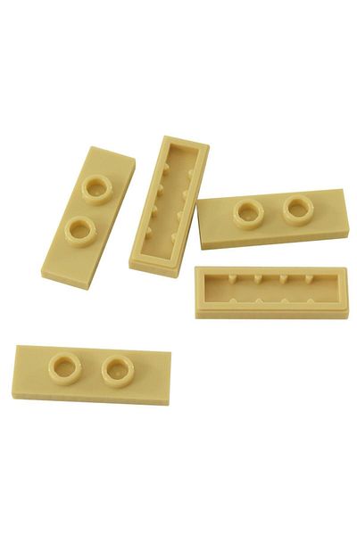 LEGO Custom MOC Accessory Plate Modified 1 x 3 Jumper Tan Tile Brick 4 pieces to send