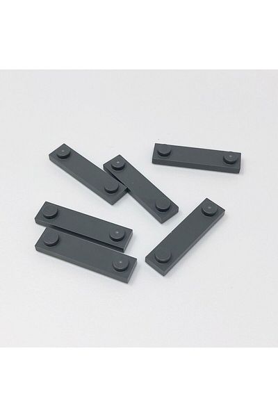 LEGO Custom Accessory Plate Modified 1 x 4 Stud Groove Dark Gray Brick 4 pieces to send