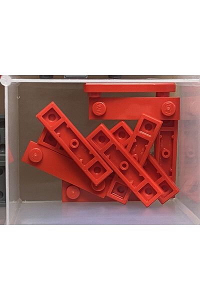 LEGO Custom MOC Accessory Plate Modified 1 x 4 Stud Groove Red Brick 6 pieces to send