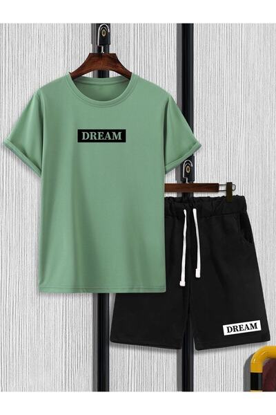 Black Sokak Blacksokak Men's Black Dream Printed Shorts Set