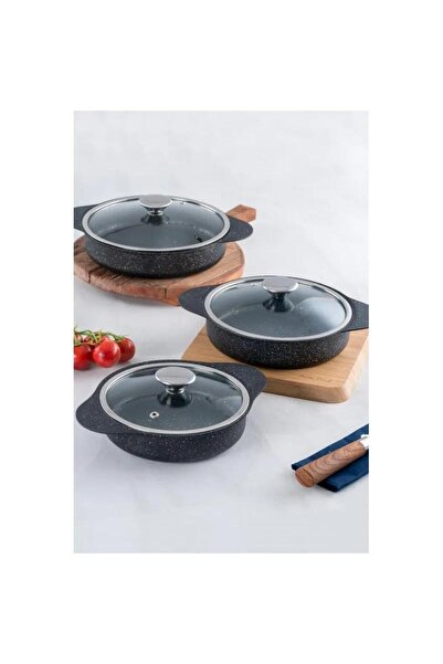 ACAR Camille Black 6 Parça Döküm Sahan Set MSTTO112