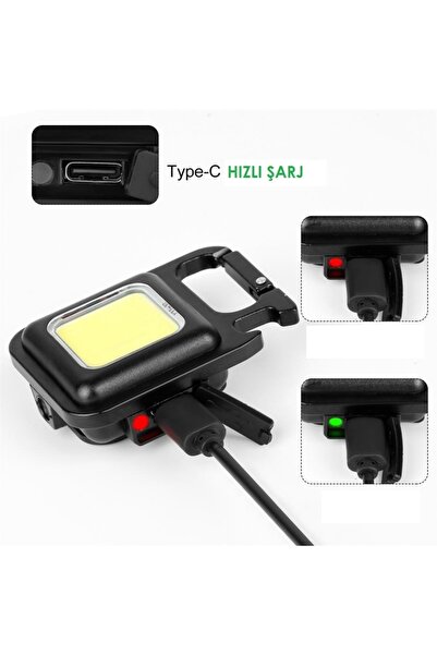 Şıktek Çok işlevli Led Fener Şarjlı Kamp Lambası Su geçirmez Anahtarlık Led F...