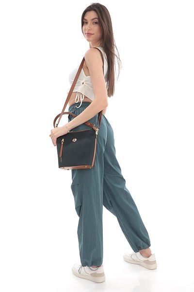 TH Women's Shoulder Bag Th-yk14313 Petrol-tan