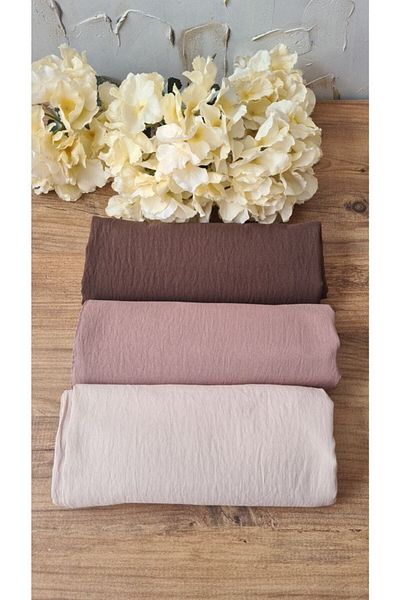 Nilbutik Hijab Women's Cotton Crash Jazz Shawl Model-Set of 3