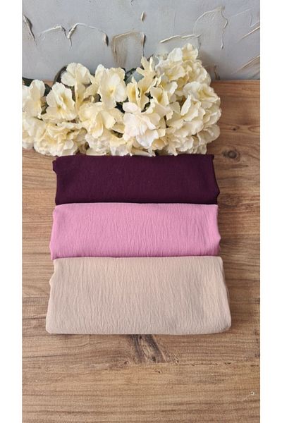 Nilbutik Hijab Women's Cotton Crash Jazz Shawl Model-Set of 3