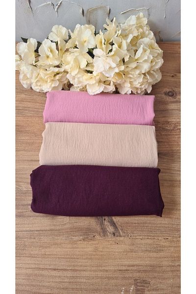Nilbutik Hijab Women's Cotton Crash Jazz Shawl Model-Set of 3
