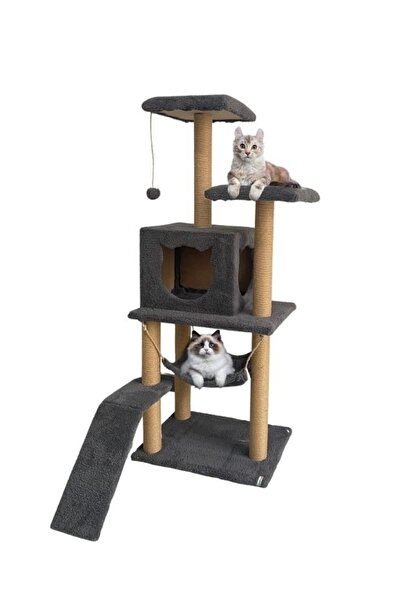 Nursoft S9 Kedi Tırmalama Ve Oyun Evi- Antrasit