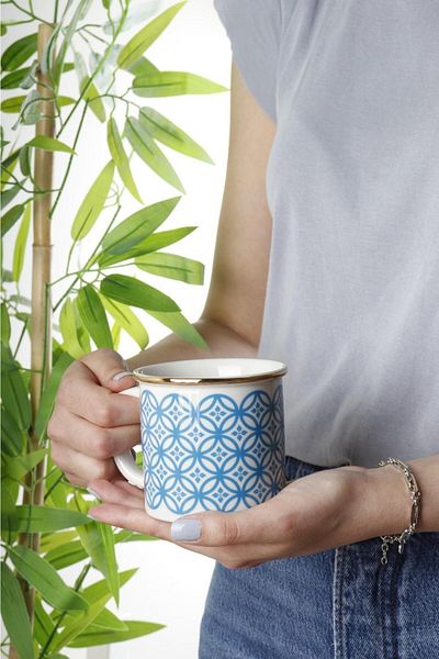 HOMENIVA Blue Morocco Porcelain Mug