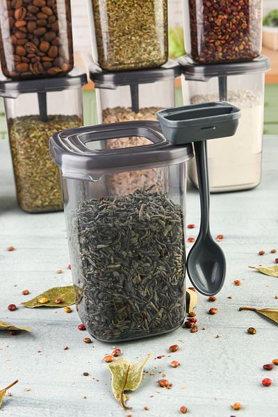 Vienev White Labeled 6-Piece 450 ml Luna Spice Rack with Spoon