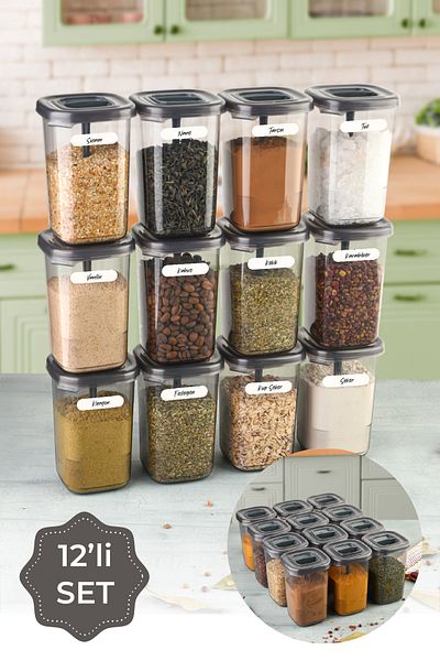 Vienev White Labeled 12Pcs 450ml Luna Spice Rack with Spoon