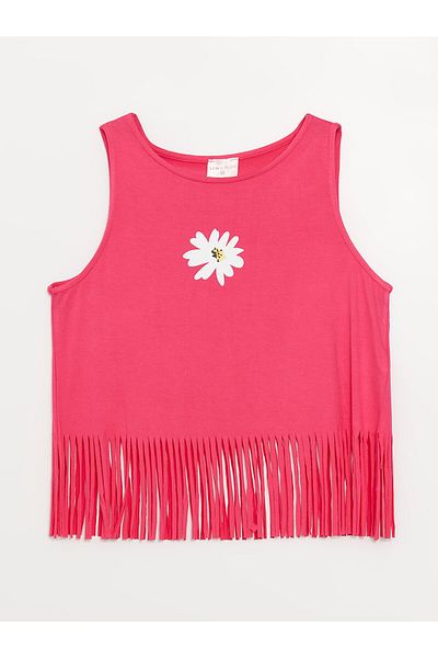 LC Waikiki Bedrucktes Strand-Tanktop für Damen mit Rundhalsausschnitt