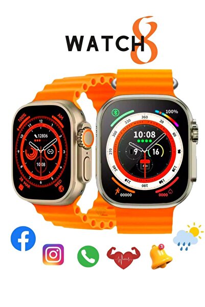 Ekalitem Samsung Galaxy S23 Ultra Uyumlu Çocuk Yetişkin Trncu Akıllı Saat Watch 8 Son Tasarım T800 Ultra