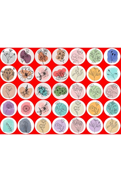TELLGRAF Transparent Floral Sticker (4x4 cm 24 pieces)