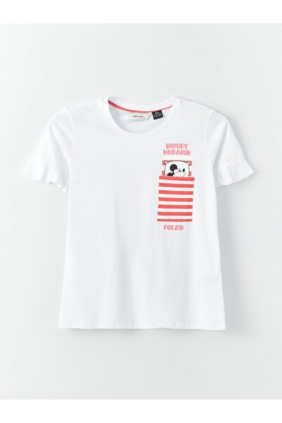 LC Waikiki Crew nyakú Mickey Mouse nyomott rövid ujjú női pizsama szett rövidnadrággal