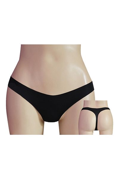 Papatya Chiloți tanga fără urme tăiați cu laser din 3 piese-Negru-L-XL