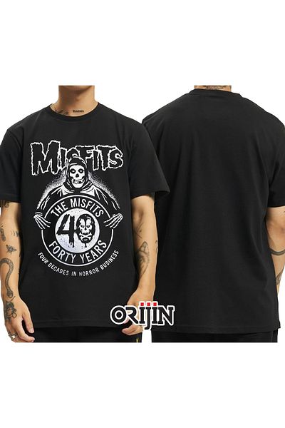 Orijin Tekstil Misfits 40 Years Printed Unisex Black Tshirt